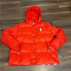 Mens Coca Cola Red Quilted Jacket Interior with Logo Size XL